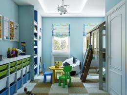 Современная детская игровая комната с домиком