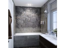 Стены под камень в ванной в стиле лофт