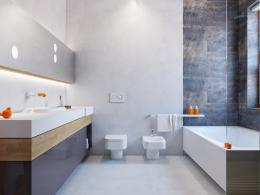 Интерьер небольшой ванной комнаты в стиле лофт