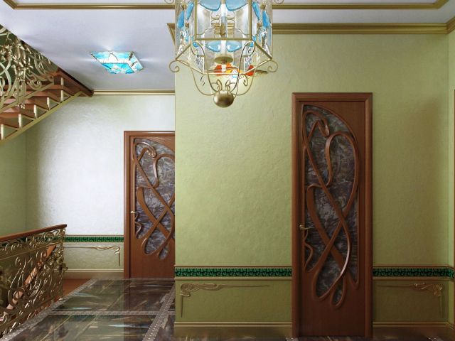 Приглушенный цвет стен в коридоре дома: фото